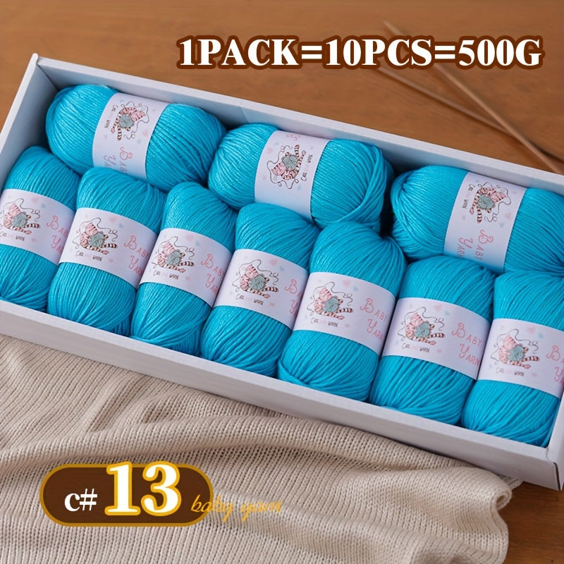 Soft Cashmere Yarn Set 500G 10 Skeins For Knitting