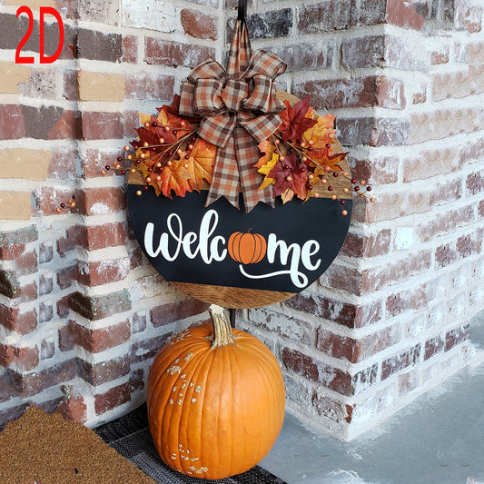 BIHANVSEHolidays Fall Door Sign Welcome Pumpkin Decor