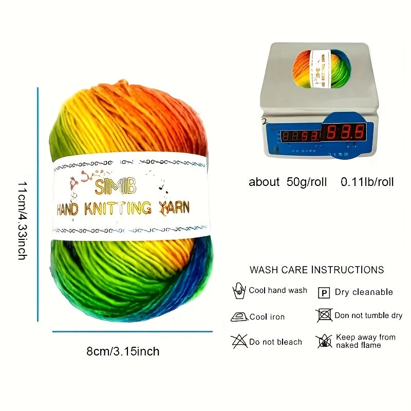 Australian Wool Self Striping Tie Dye Yarn for DIY Shawls