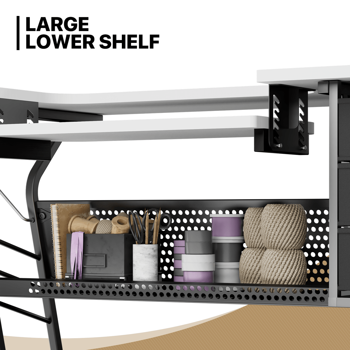 Monibloom Sewing Table With Adjustable Shelf And Cutting