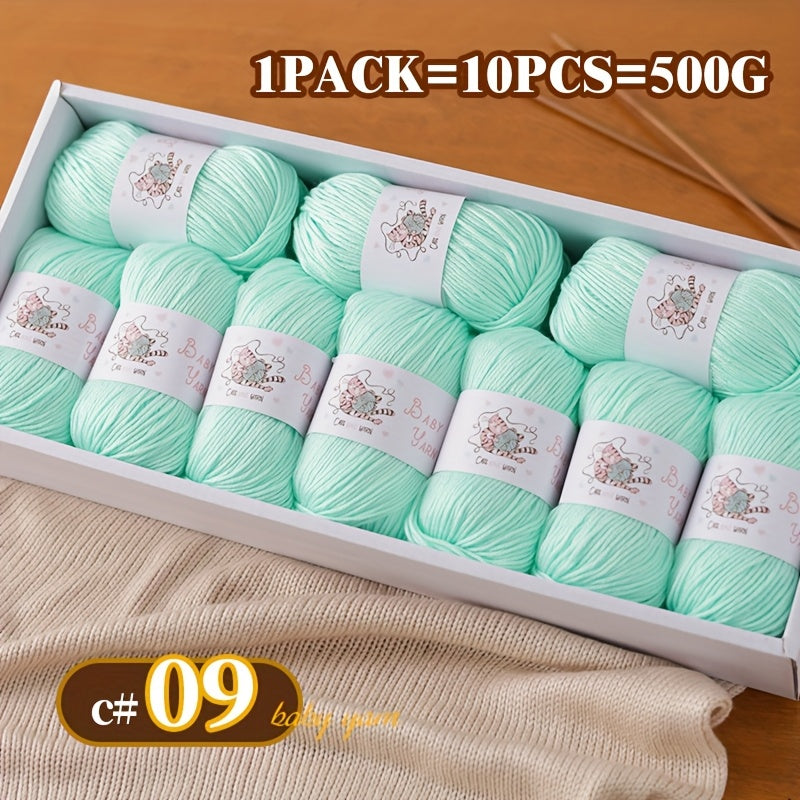 Soft Cashmere Yarn Set 500G 10 Skeins For Knitting