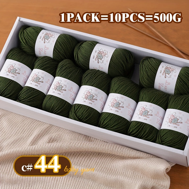 Soft Cashmere Yarn Set 500G 10 Skeins For Knitting
