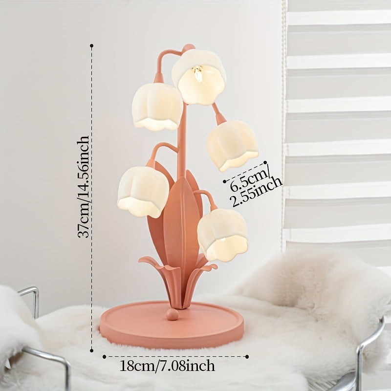 INSART Five Bell Orchid Table Lamp For Home Decor Lighting
