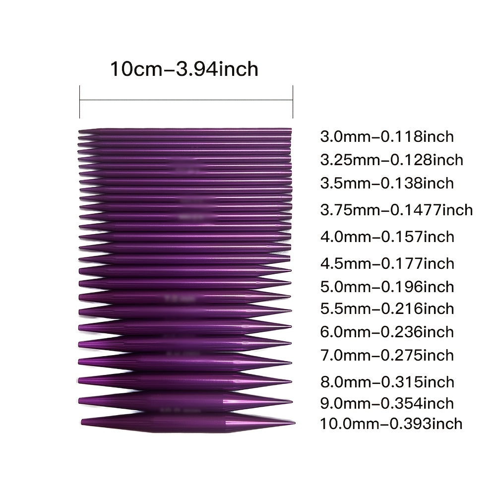 Aluminum Alloy Interchangeable Knitting Needles With Heads And Rings Case