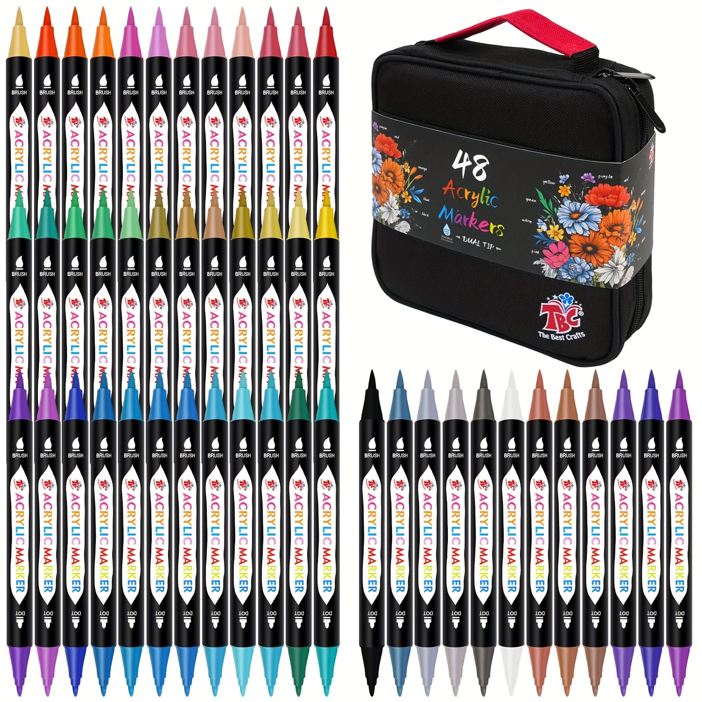TBC The Best Crafts Dual Tip Acrylic Paint Markers Set