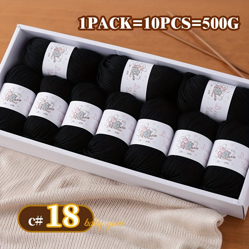 Soft Cashmere Yarn Set 500G 10 Skeins For Knitting
