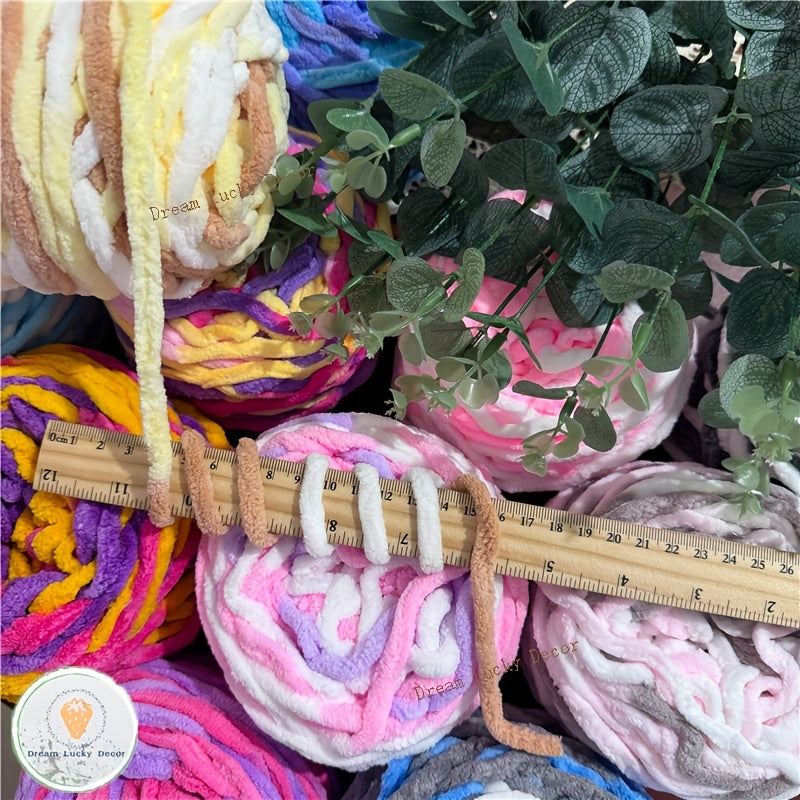 Polyester Yarn Pack 4 Thick Plush Texture For Knitting Crochet