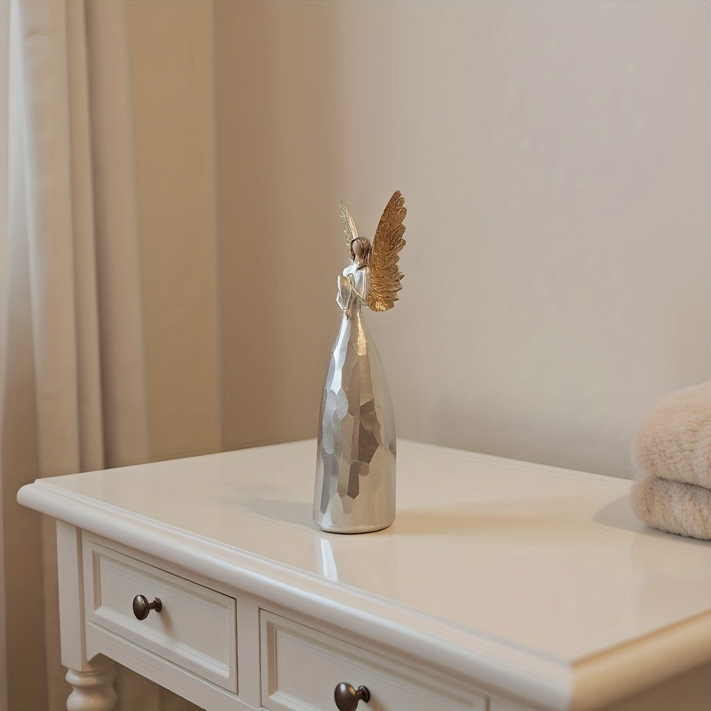 Golden Winged Angel Resin Figurine Nordic Style Home Decor