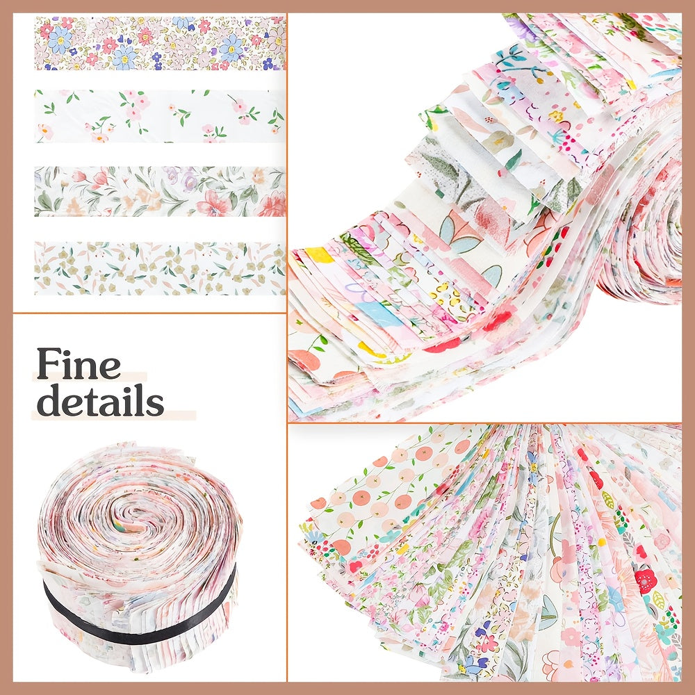 Cotton Jelly Roll Quilting Strips Flower Pattern 40Pcs