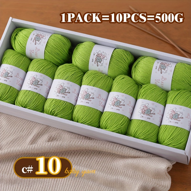 Soft Cashmere Yarn Set 500G 10 Skeins For Knitting