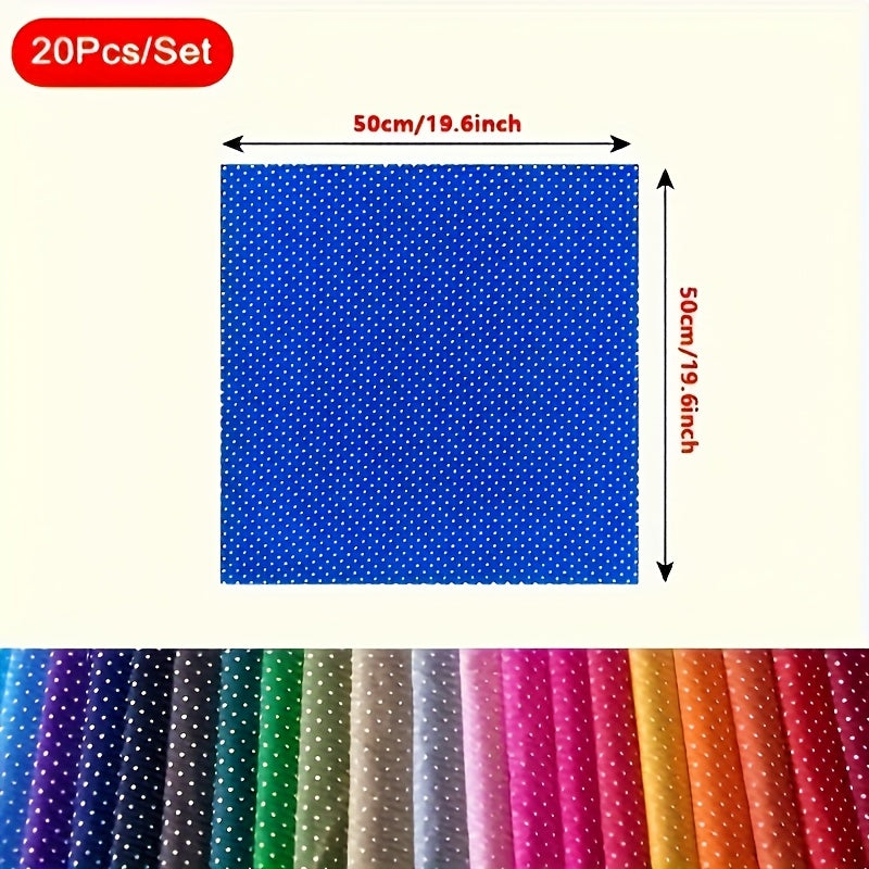 Vibrant Polka Dot Fabric Squares Bundle 20pc Random Mix