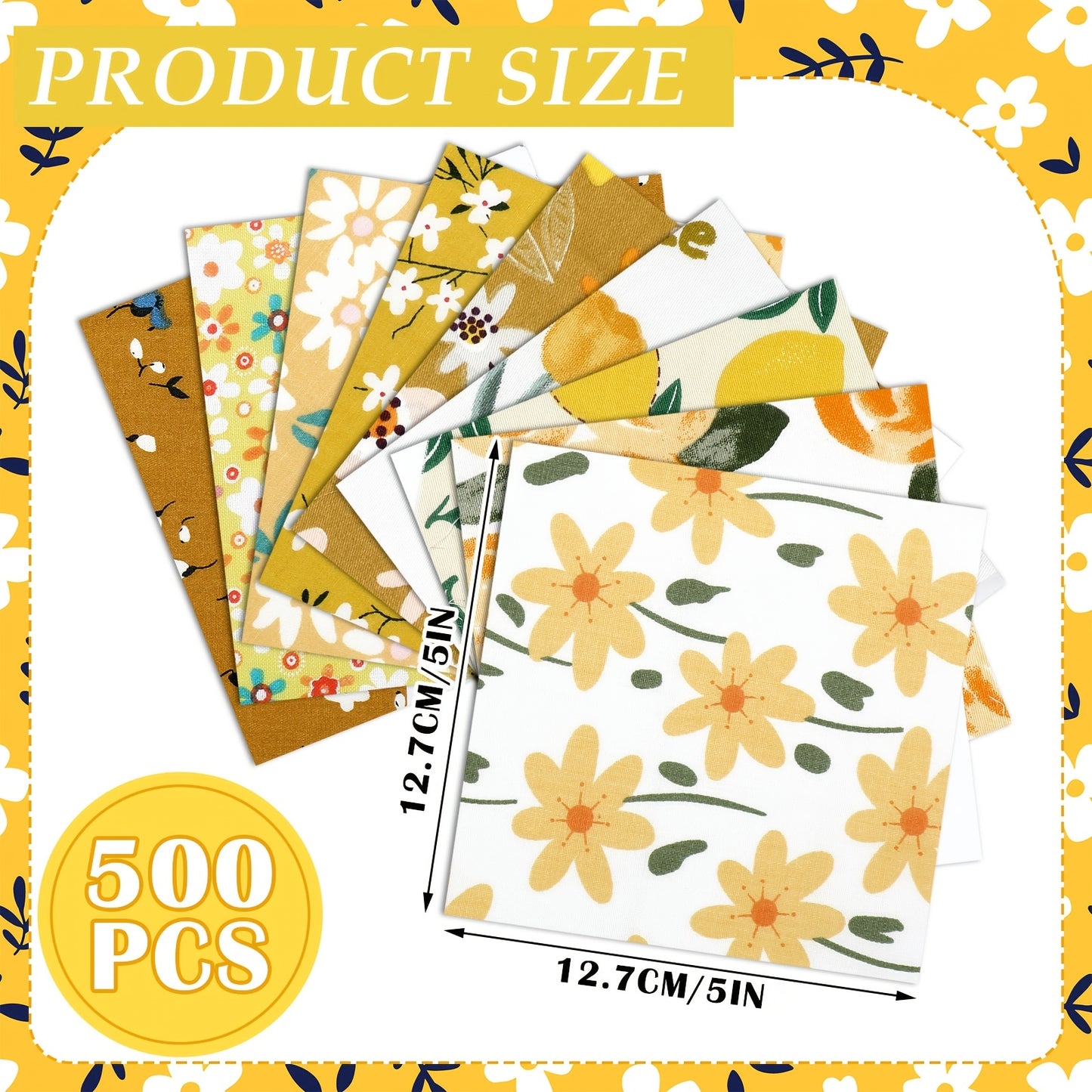 PATELAI Floral Quilt Precut Fabric Squares For Crafts