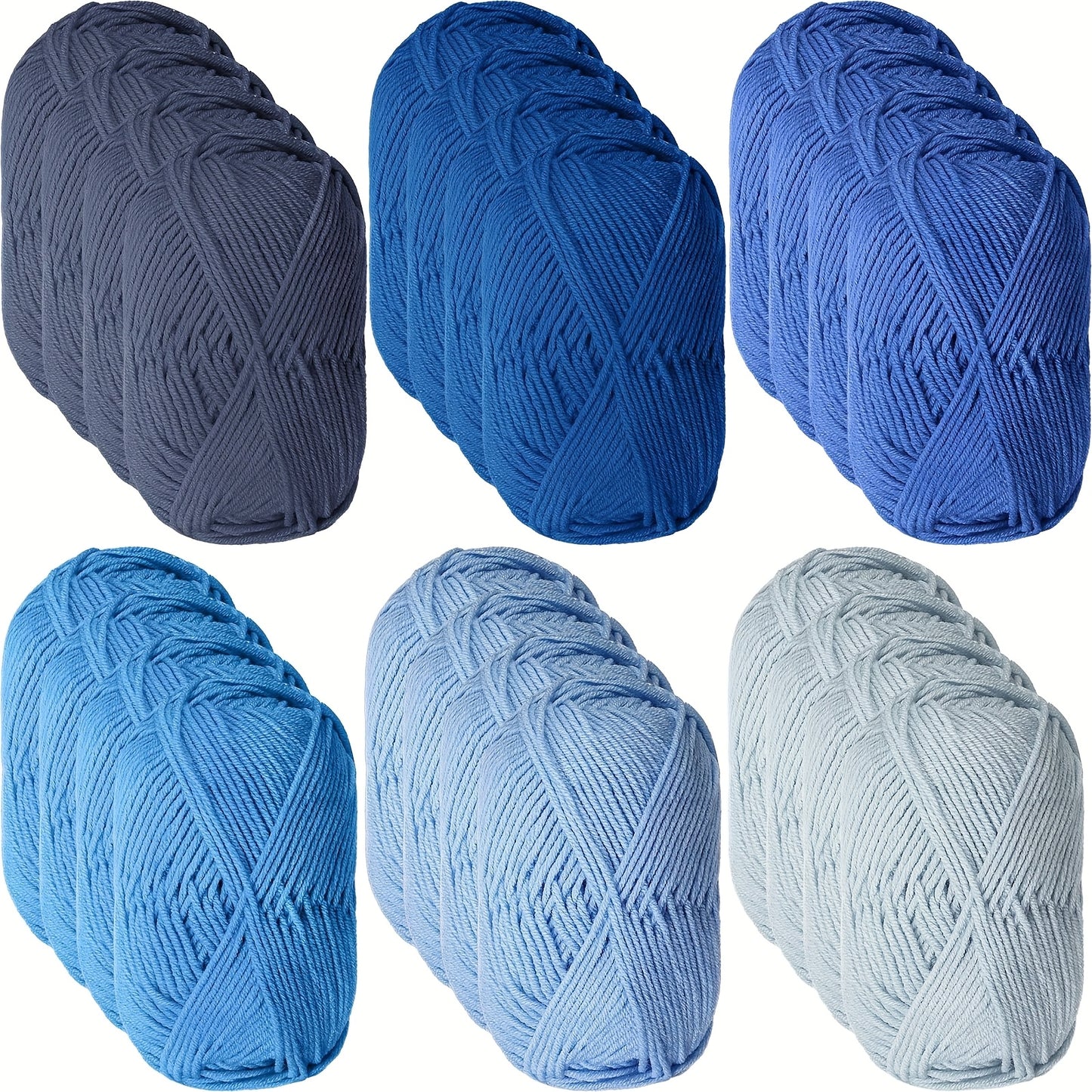 24 Skeins Soft Cotton Yarn For Crochet And Knitting