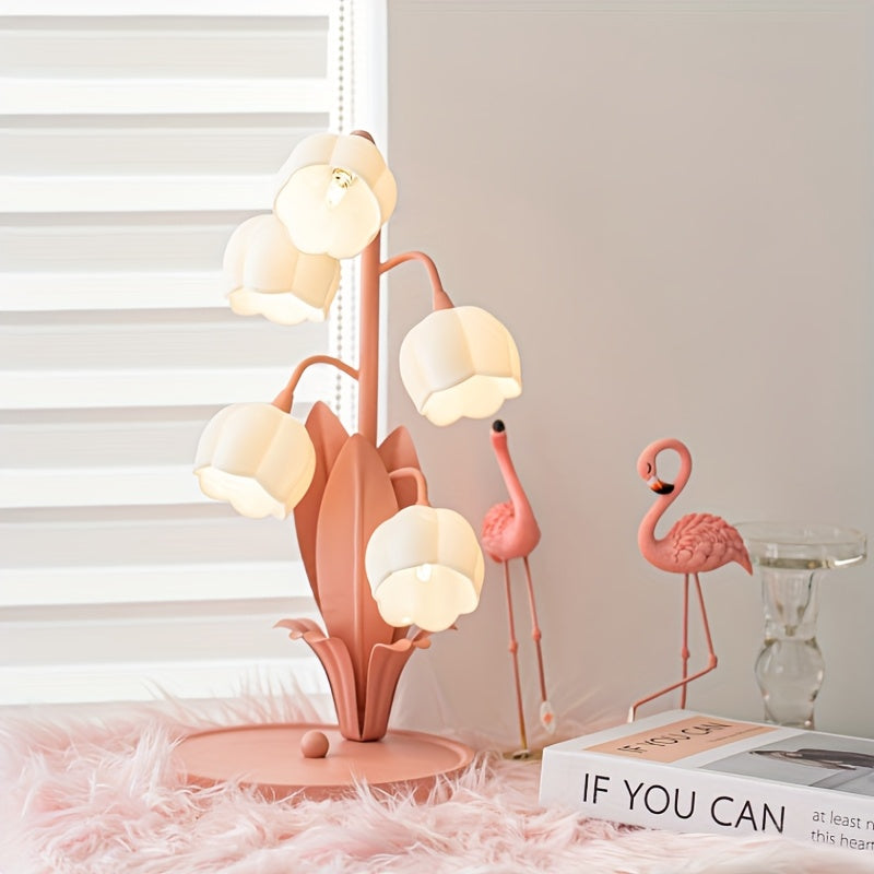 INSART Five Bell Orchid Table Lamp For Home Decor Lighting