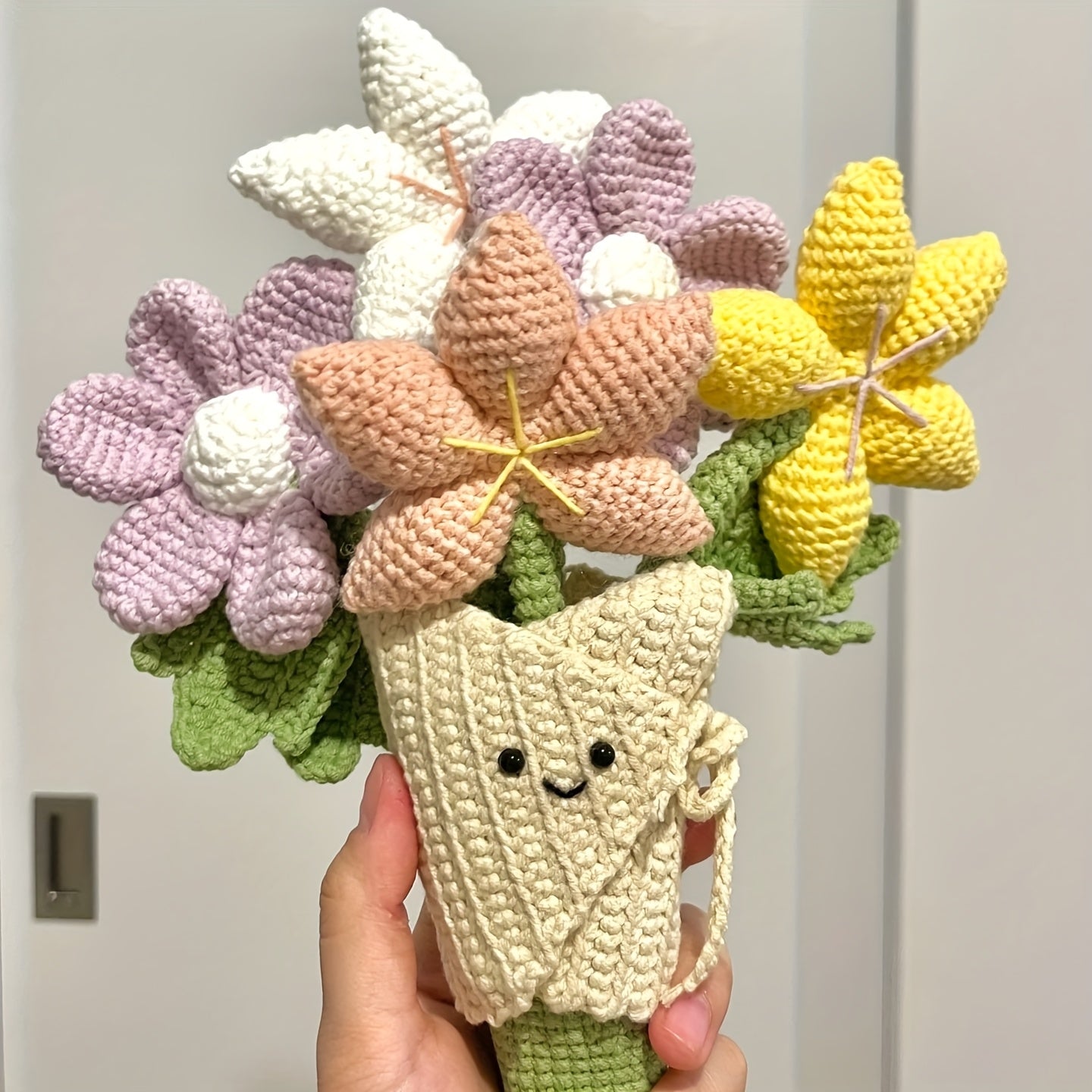 Fibertable Milk Yarn Crochet Kit With 4 Strands Hooks