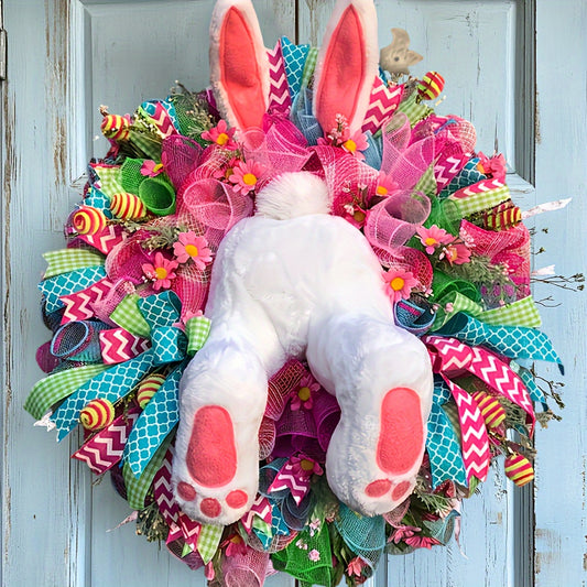 NLDDH Easter Hanging Bunny and Egg Wreath Decoration