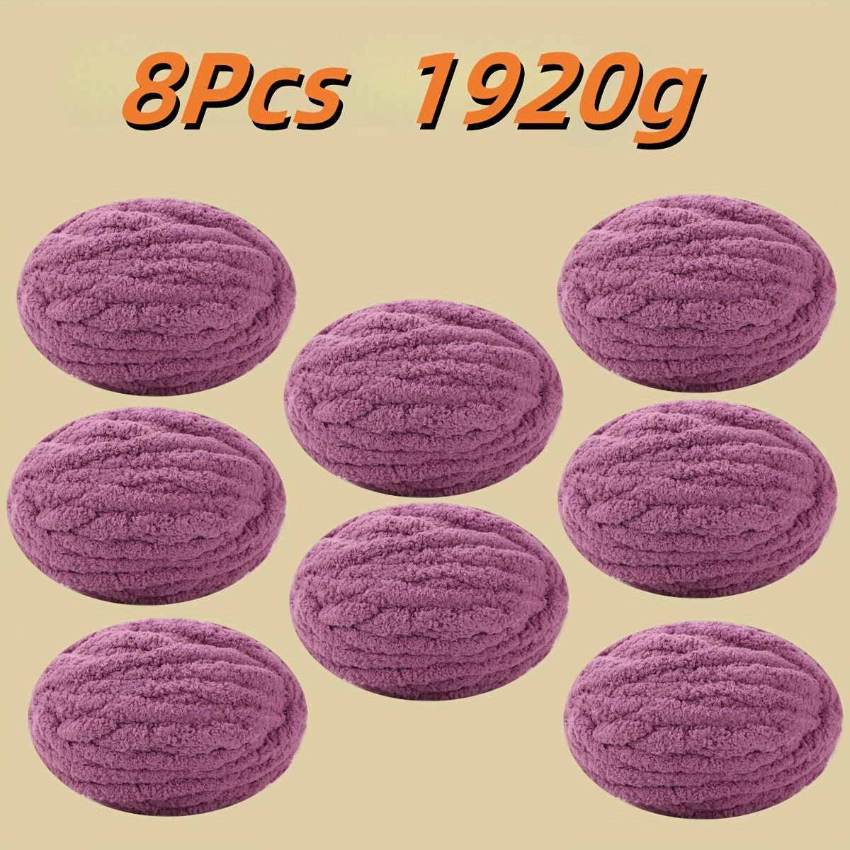 BAYEXY Chunky Chenille Yarn 8 Pack For Hand Knitting And Crocheting