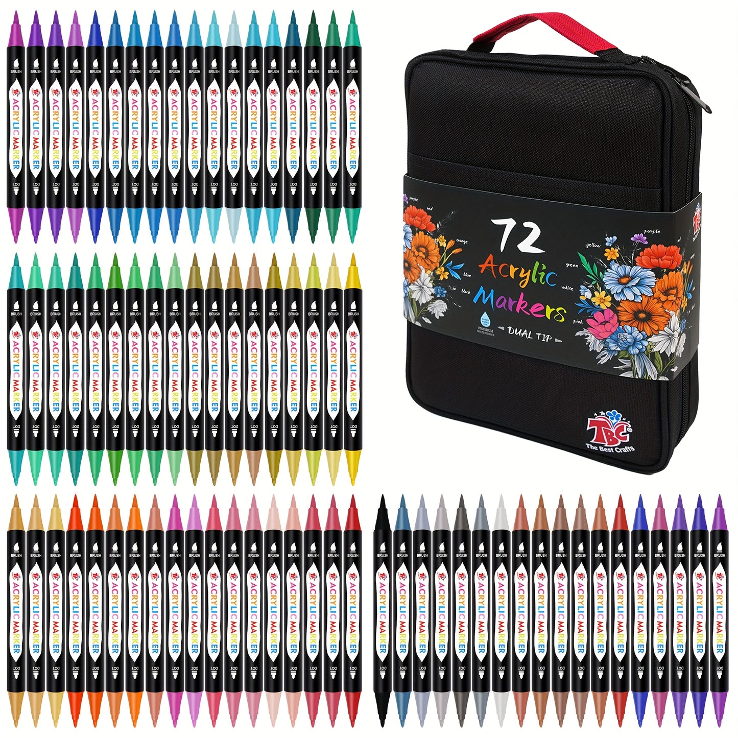 TBC The Best Crafts Dual Tip Acrylic Paint Markers Set