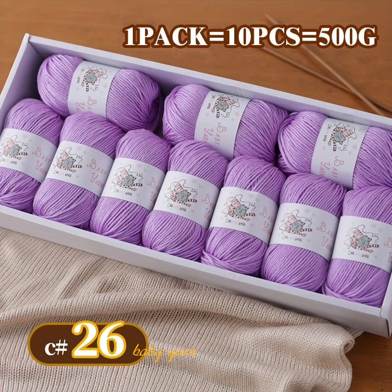 Soft Cashmere Yarn Set 500G 10 Skeins For Knitting