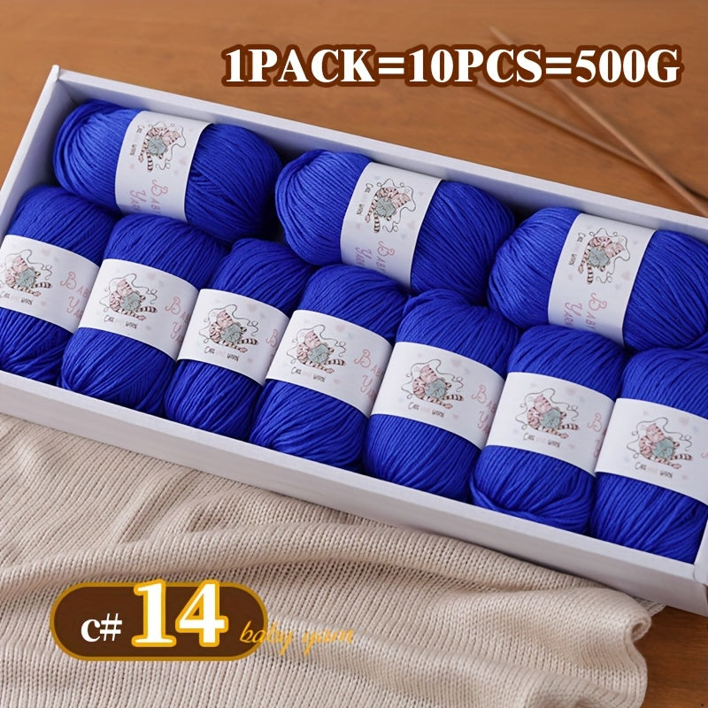 Soft Cashmere Yarn Set 500G 10 Skeins For Knitting