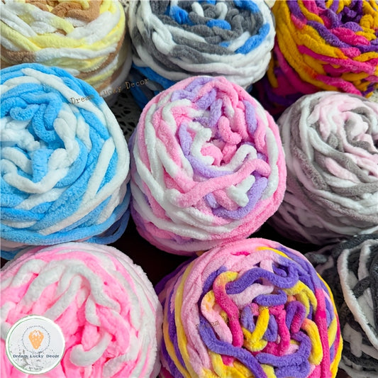 Polyester Yarn Pack 4 Thick Plush Texture For Knitting Crochet
