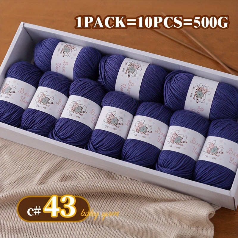 Soft Cashmere Yarn Set 500G 10 Skeins For Knitting