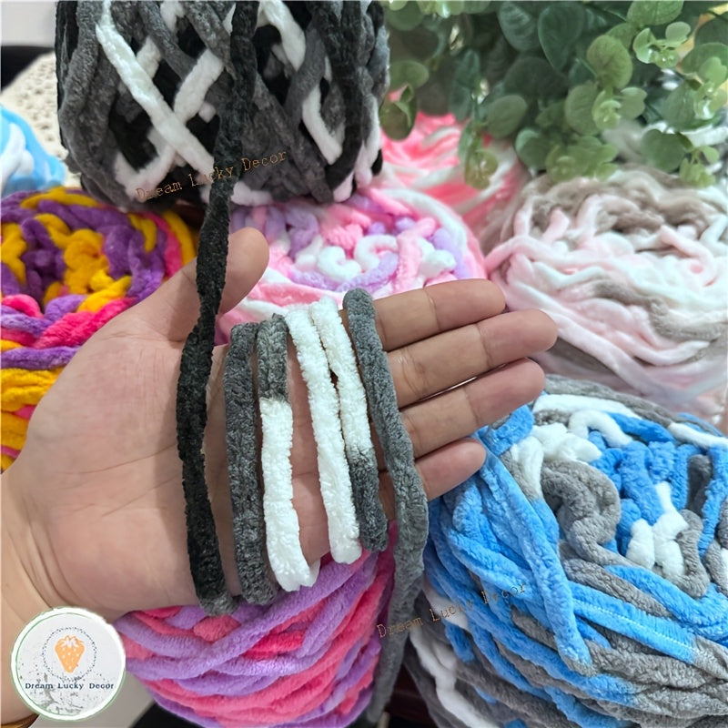 Polyester Yarn Pack 4 Thick Plush Texture For Knitting Crochet