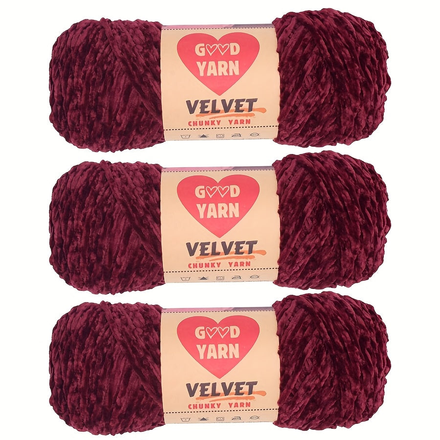 Chenille Velvet Yarn For Crochet And Knitting Projects Polyester