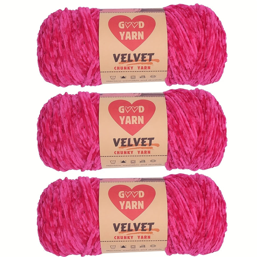 Chenille Velvet Yarn For Crochet And Knitting Projects Polyester