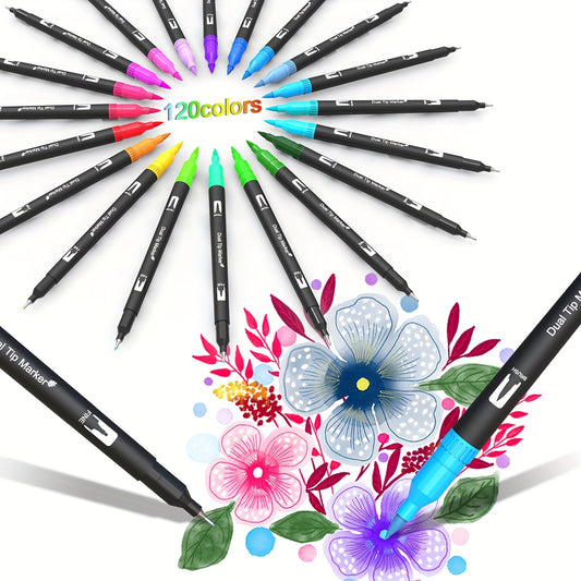 168 Colors Dual Tip Brush Markers And Fineliners Set