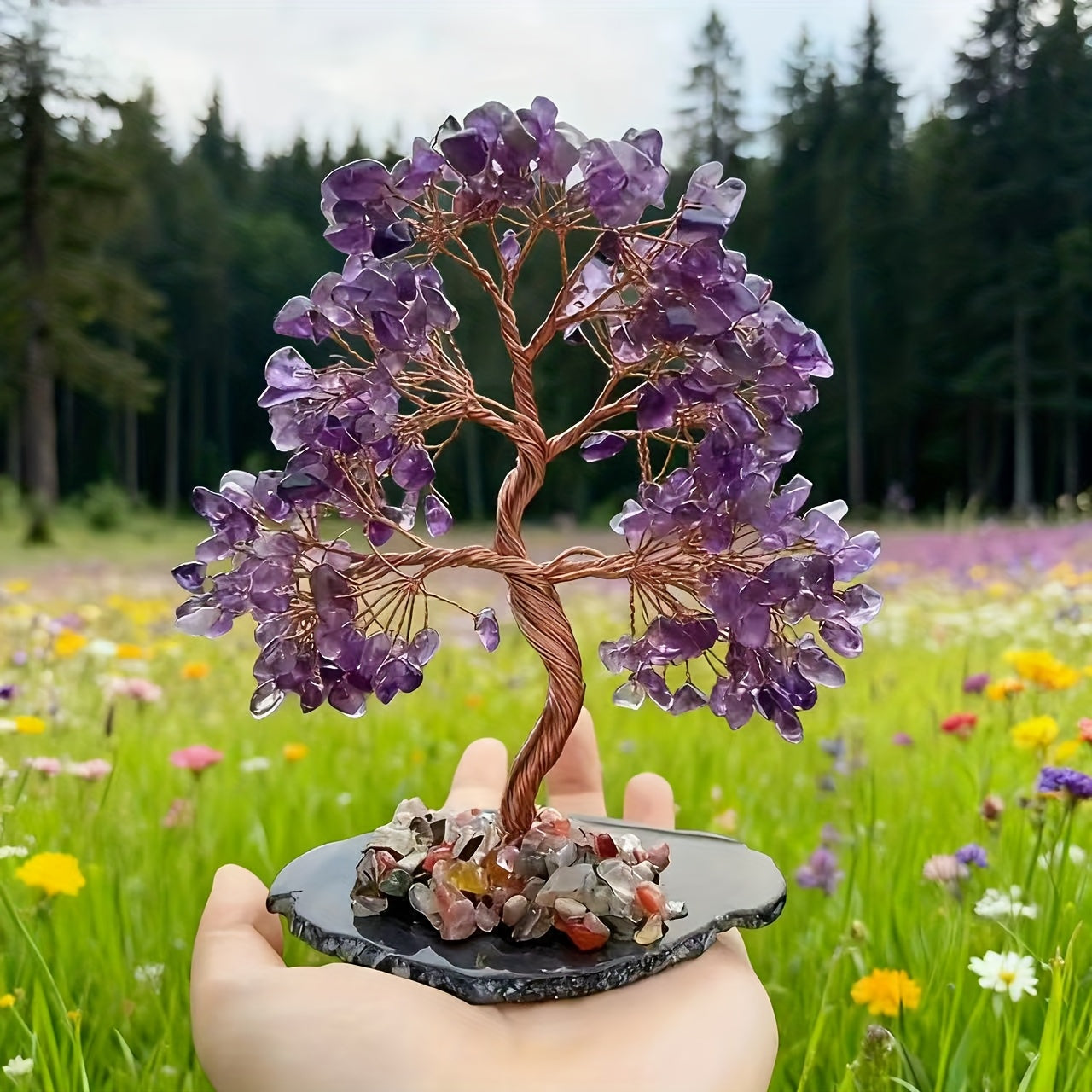 Natural Amethyst Tree Crystal For Meditation Display Jewelry