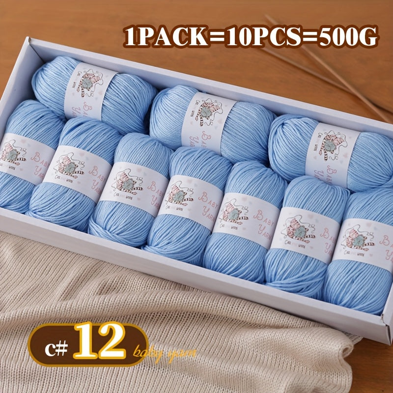 Soft Cashmere Yarn Set 500G 10 Skeins For Knitting