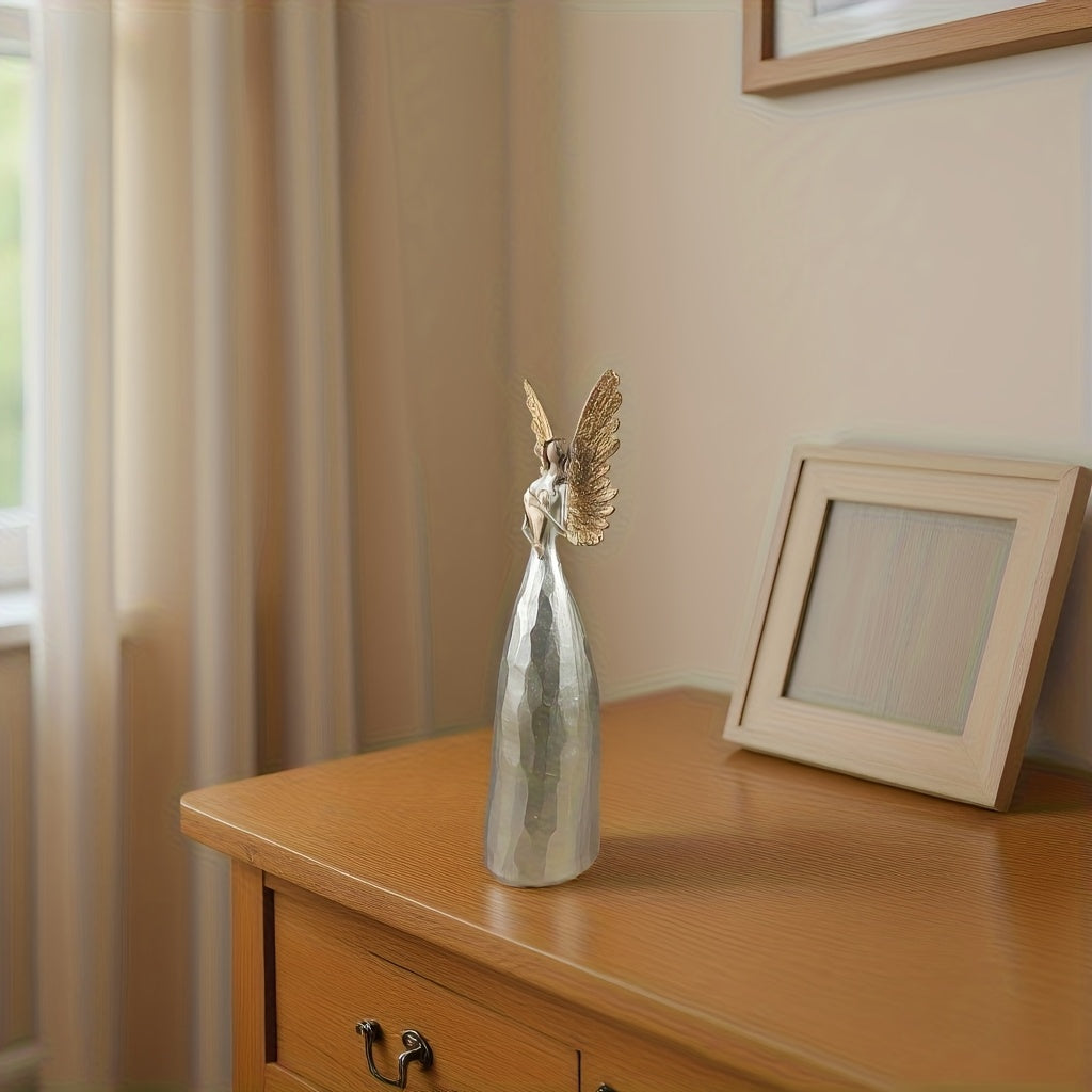 Golden Winged Angel Resin Figurine Nordic Style Home Decor