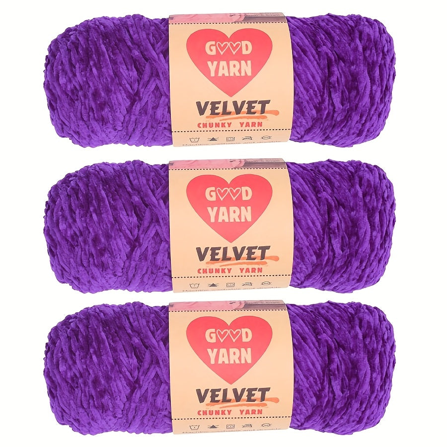 Chenille Velvet Yarn For Crochet And Knitting Projects Polyester