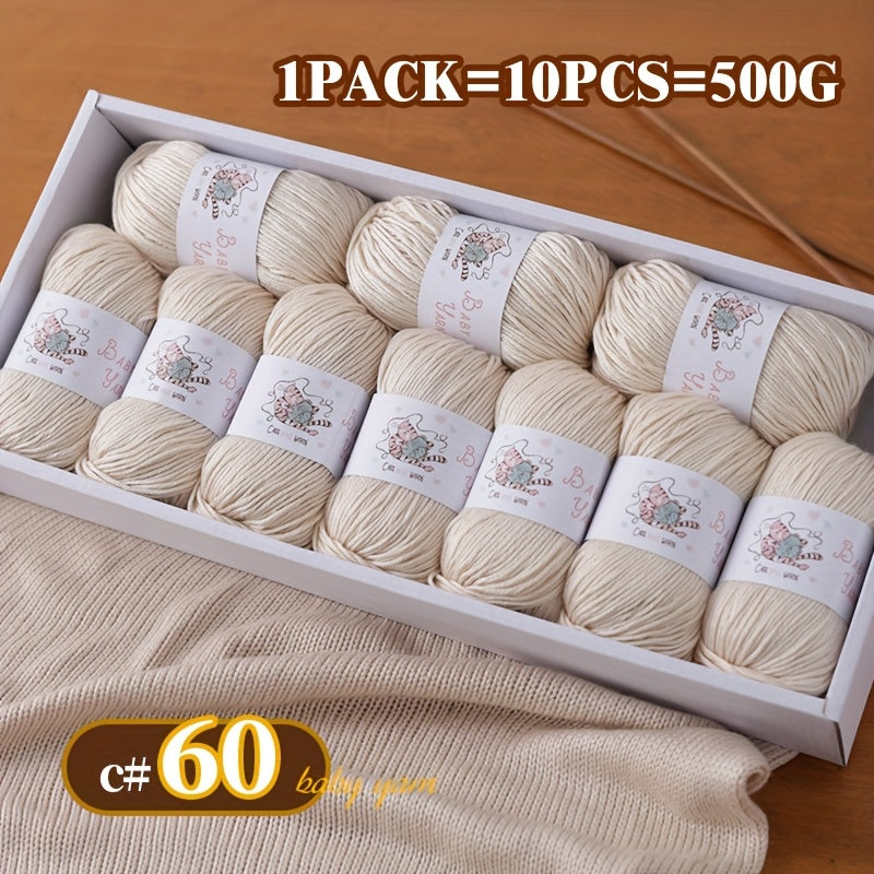 Soft Cashmere Yarn Set 500G 10 Skeins For Knitting