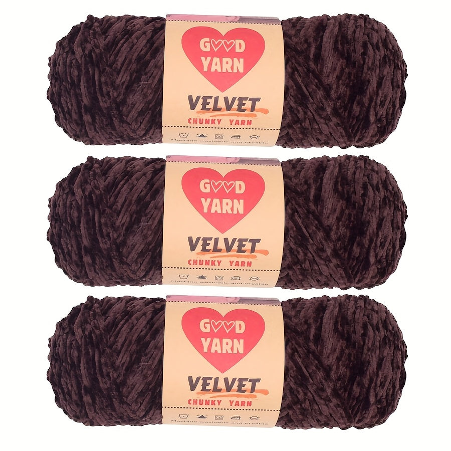 Chenille Velvet Yarn For Crochet And Knitting Projects Polyester