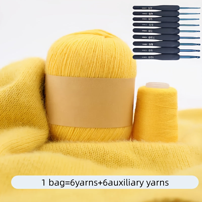 Crochet Wool Yarn Sets For DIY Projects 21 Skeins Pack