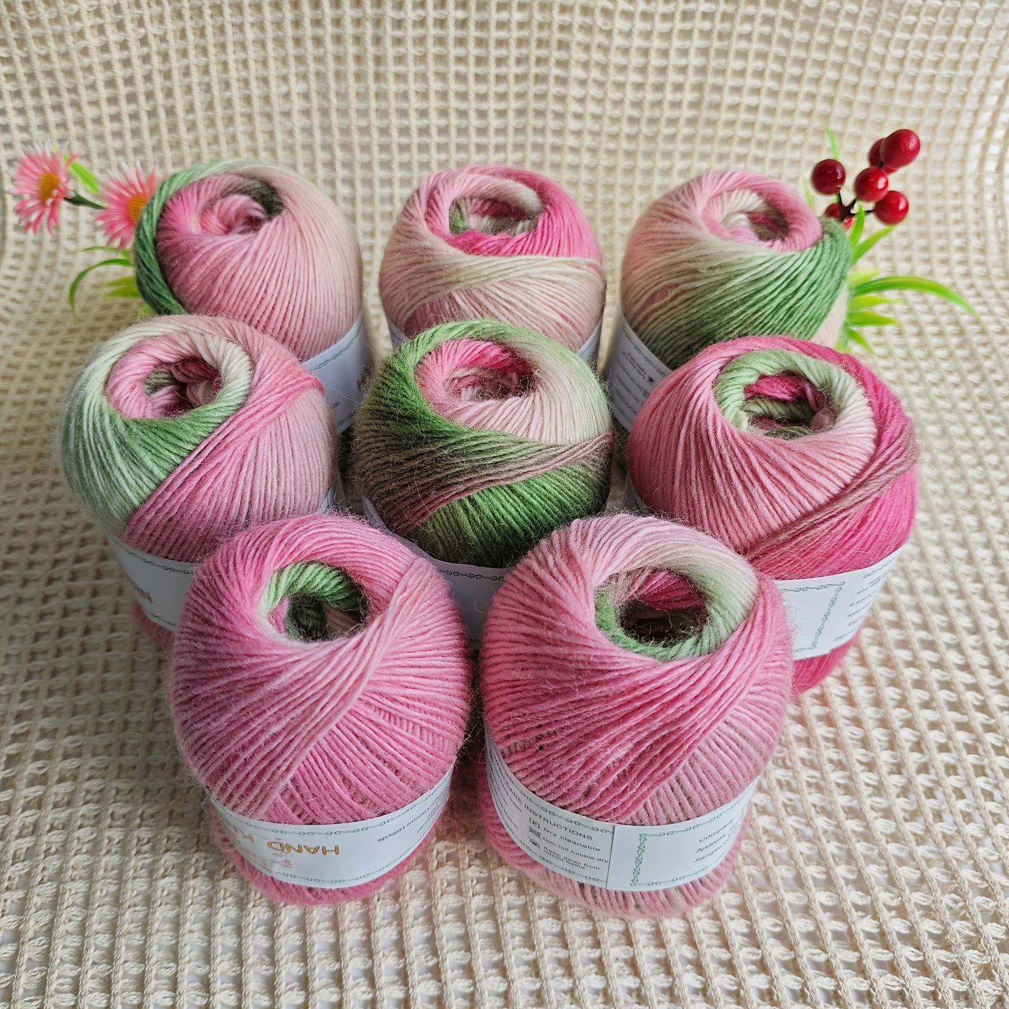 Australian Wool Self Striping Tie Dye Yarn for DIY Shawls