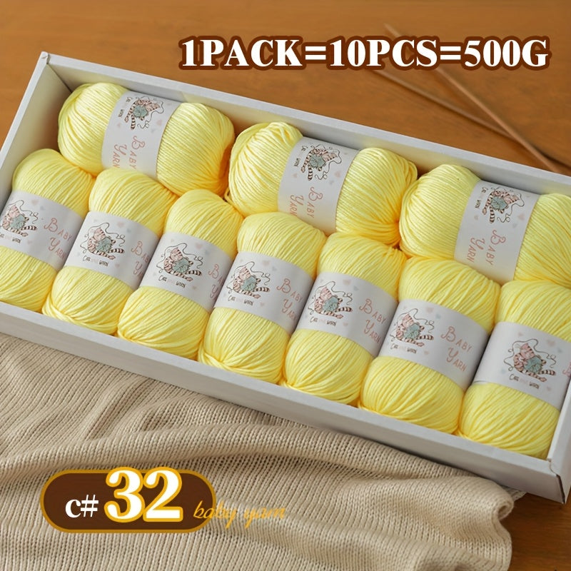 Soft Cashmere Yarn Set 500G 10 Skeins For Knitting