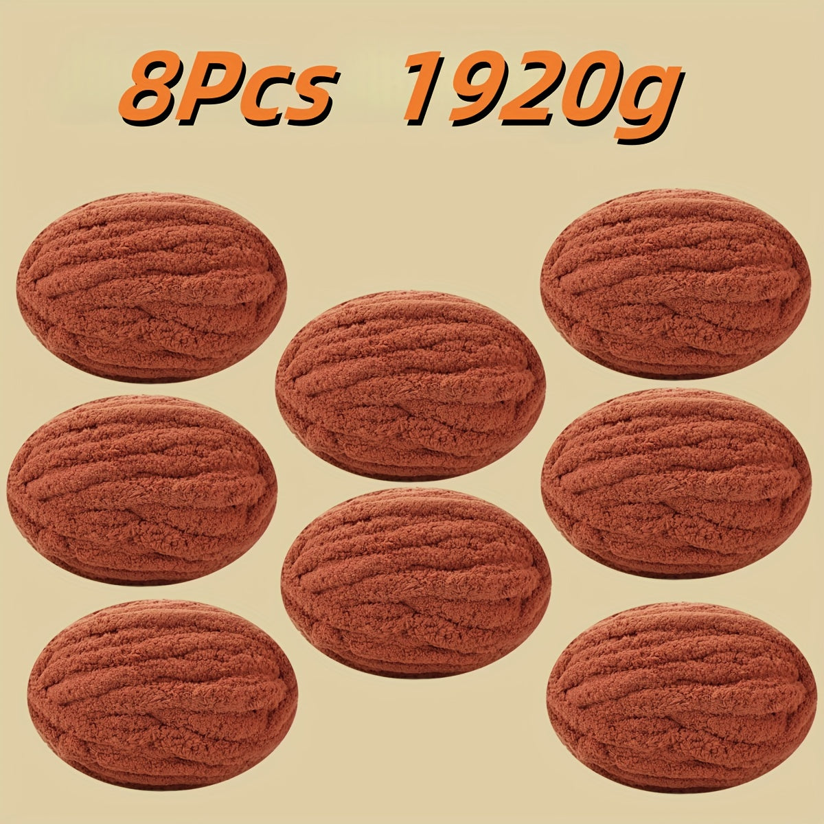 BAYEXY Chunky Chenille Yarn 8 Pack For Hand Knitting And Crocheting