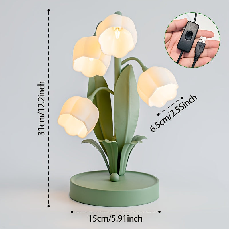 INSART Five Bell Orchid Table Lamp For Home Decor Lighting