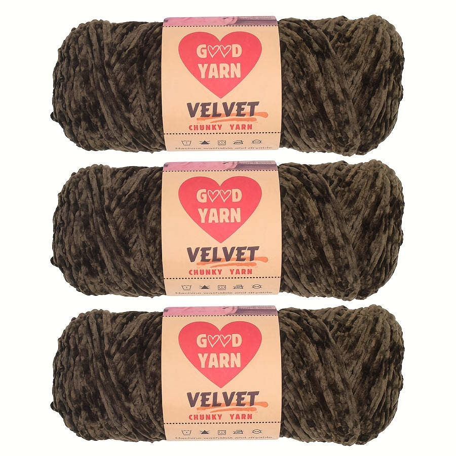 Chenille Velvet Yarn For Crochet And Knitting Projects Polyester