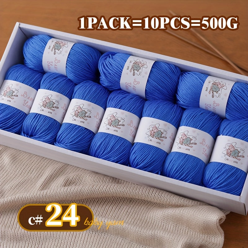 Soft Cashmere Yarn Set 500G 10 Skeins For Knitting