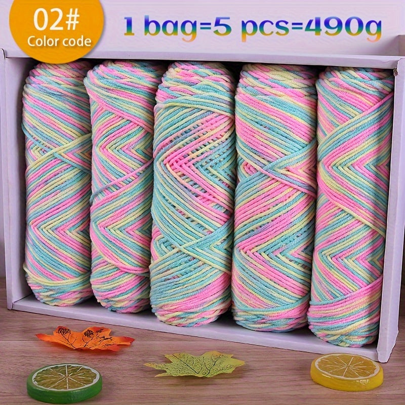 Jiuweidiaowang Multicolor Gradient Yarn Balls Craft Kit