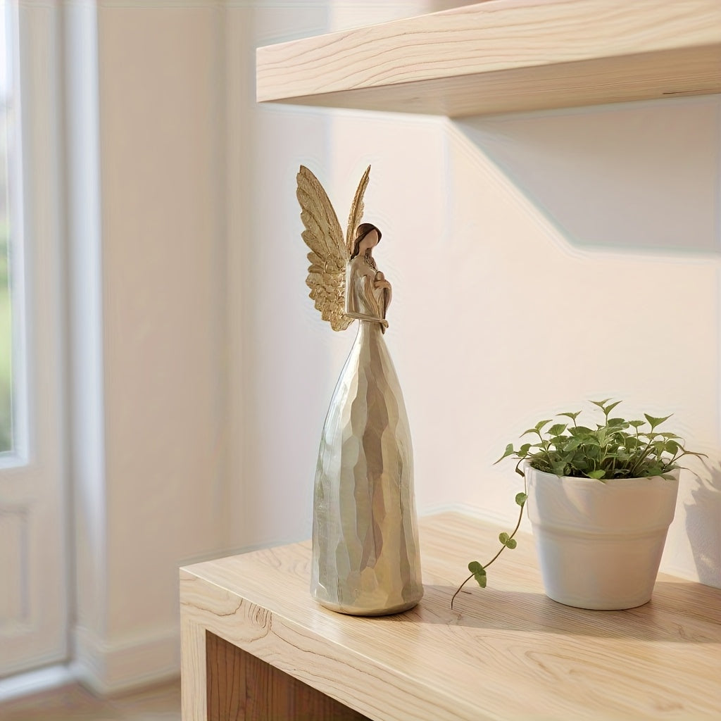 Golden Winged Angel Resin Figurine Nordic Style Home Decor