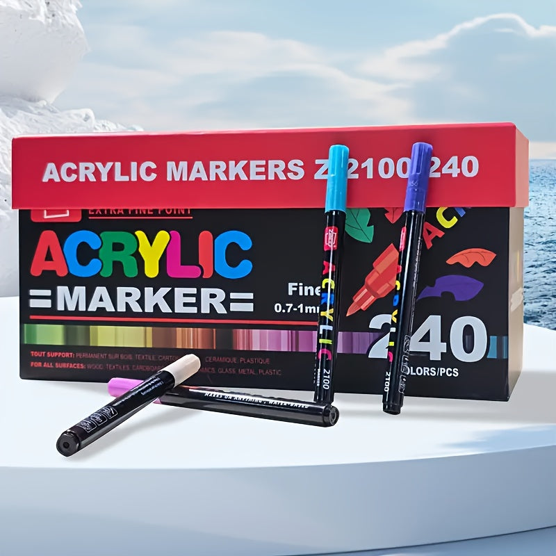 Acrylic Markers Set 240pcs For Wood Stone Fabric Paper