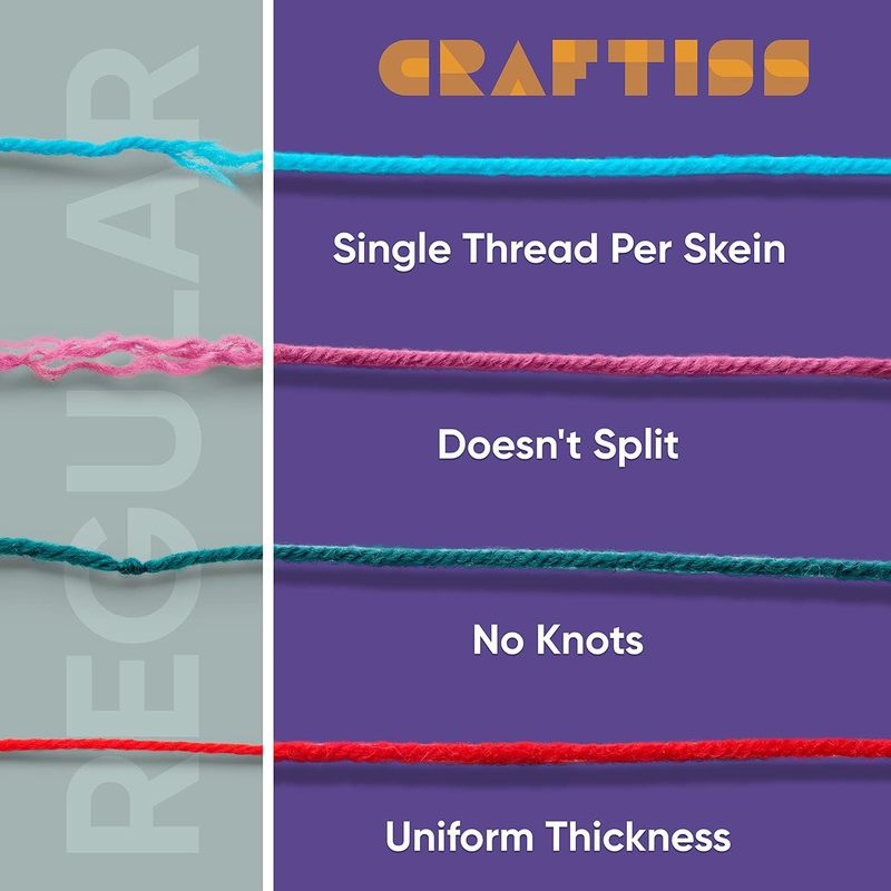 Craftiss Acrylic Yarn Skeins Pack 2600 Yards For Projects