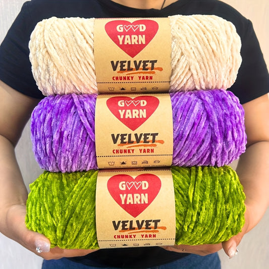 Chenille Velvet Yarn For Crochet And Knitting Projects Polyester