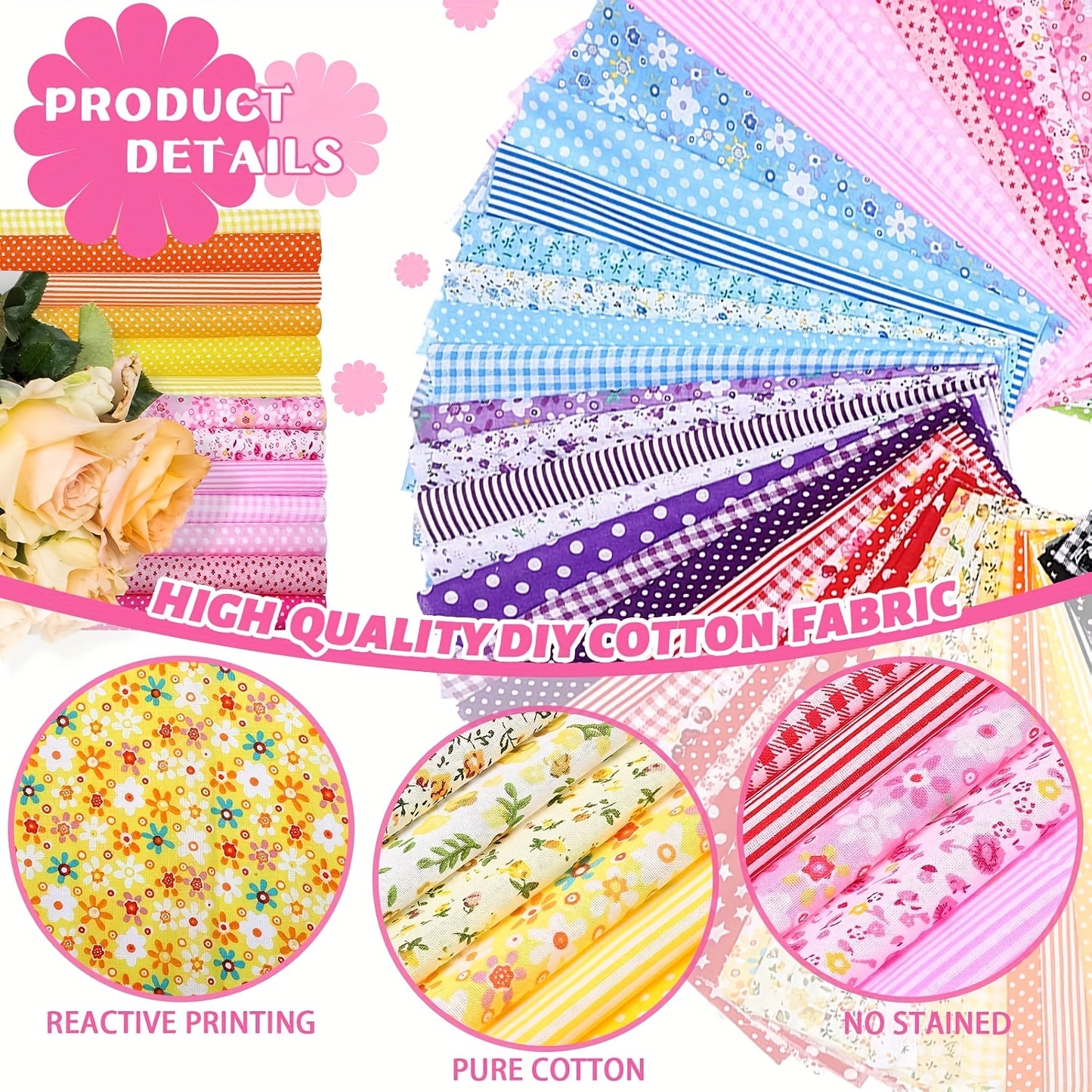Premium Cotton Quilt Fabric Bundles for Patchwork DIY