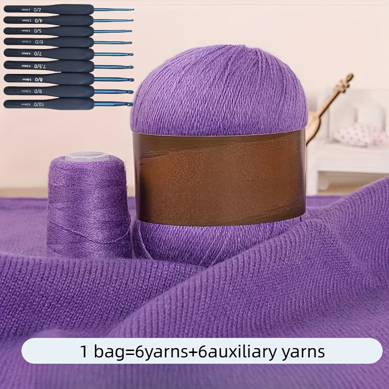 Crochet Wool Yarn Sets For DIY Projects 21 Skeins Pack